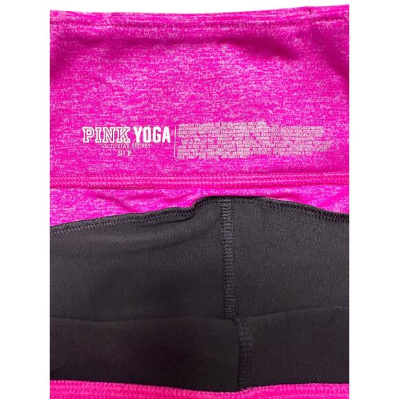 Victoria Secret Pink with Neon Pink Foldover Yoga Leggings Small - Picture 7 of 11